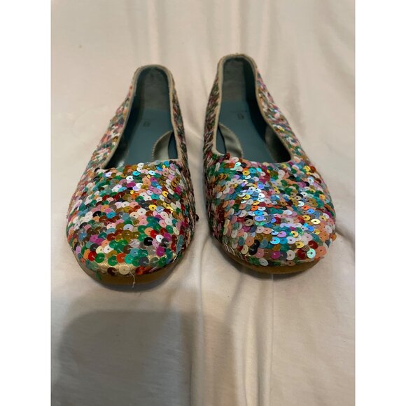 Multicolor Sequin Party Girl Flats Size 11B With Rubber Sole Woman Cross Sparkle - Picture 4 of 11